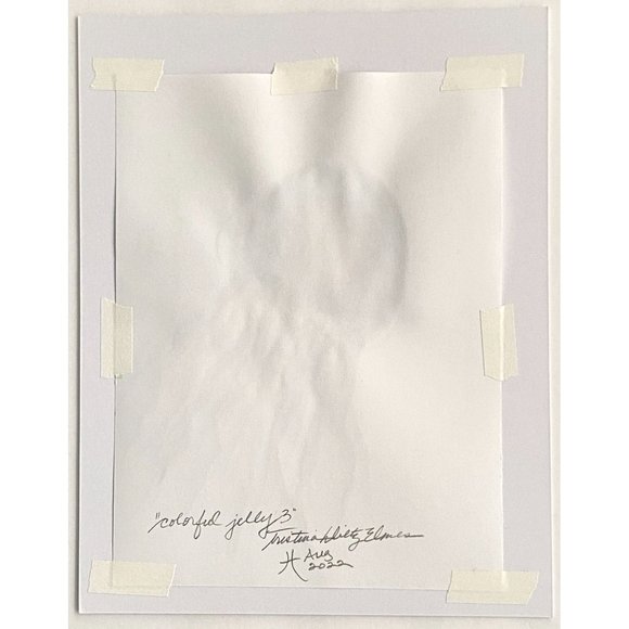 Colorful Jelly 3 -Original Wall Art Watercolor Painting Matted Frame Ready 11x14 - Picture 7 of 7